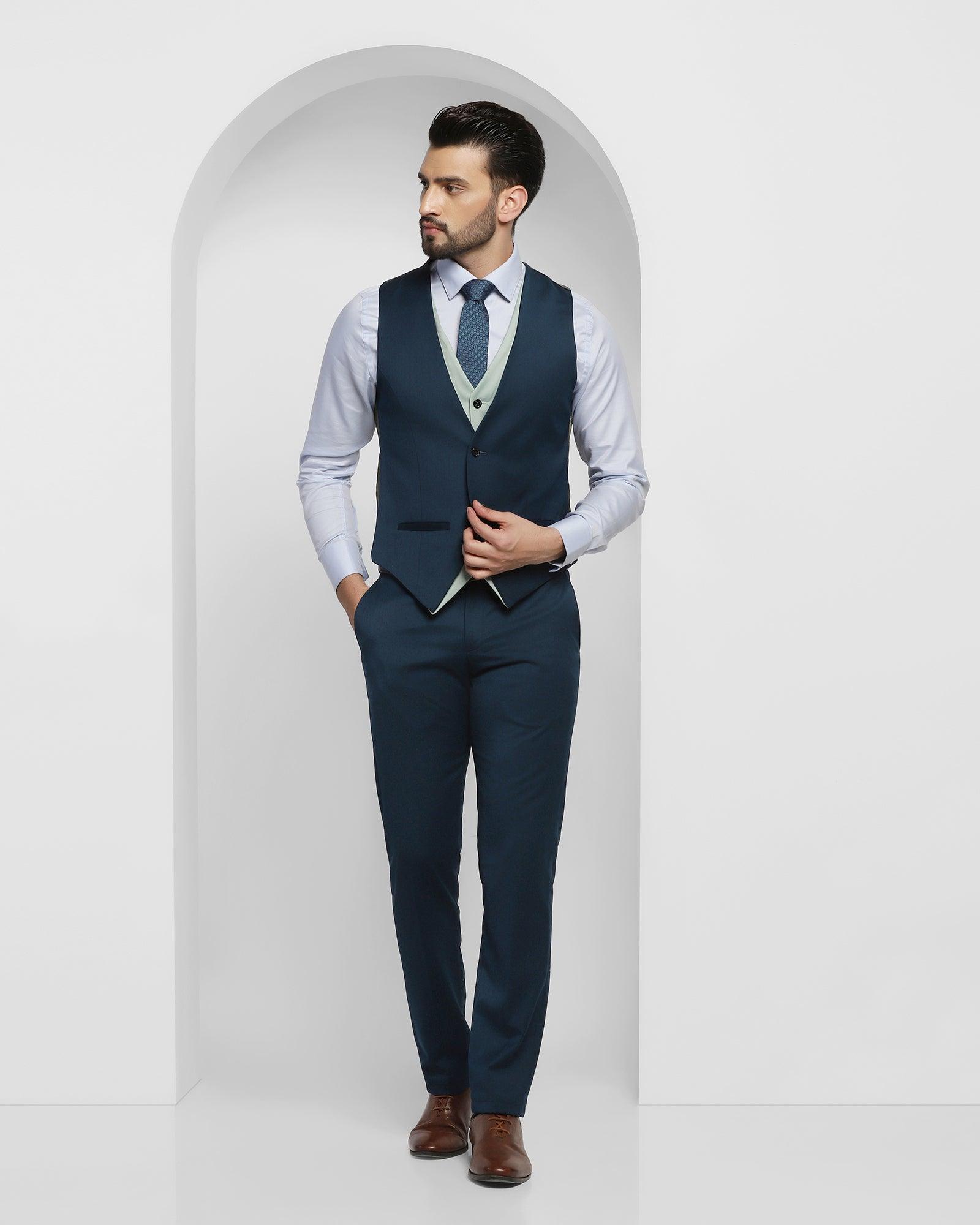 Solid 3 Pcs Suit In Teal (Edwin) - Blackberrys