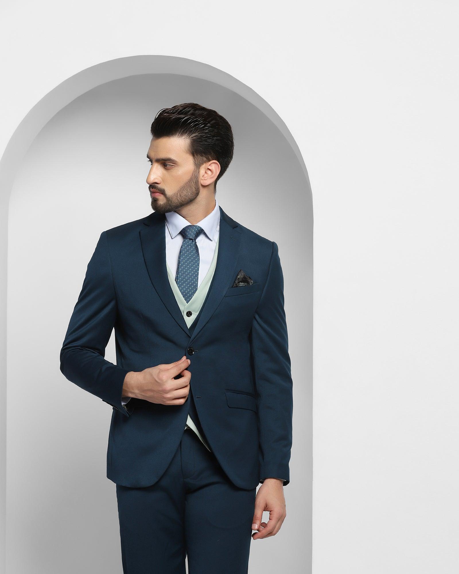 Solid 3 Pcs Suit In Teal (Edwin) - Blackberrys