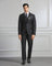 Luxe Three Piece Black Solid Formal Suit - Meriner