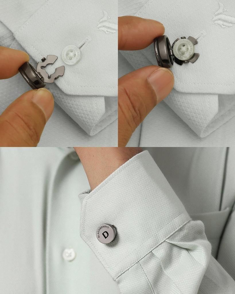 Shirt Button Cover With Alphabetic Initial-D