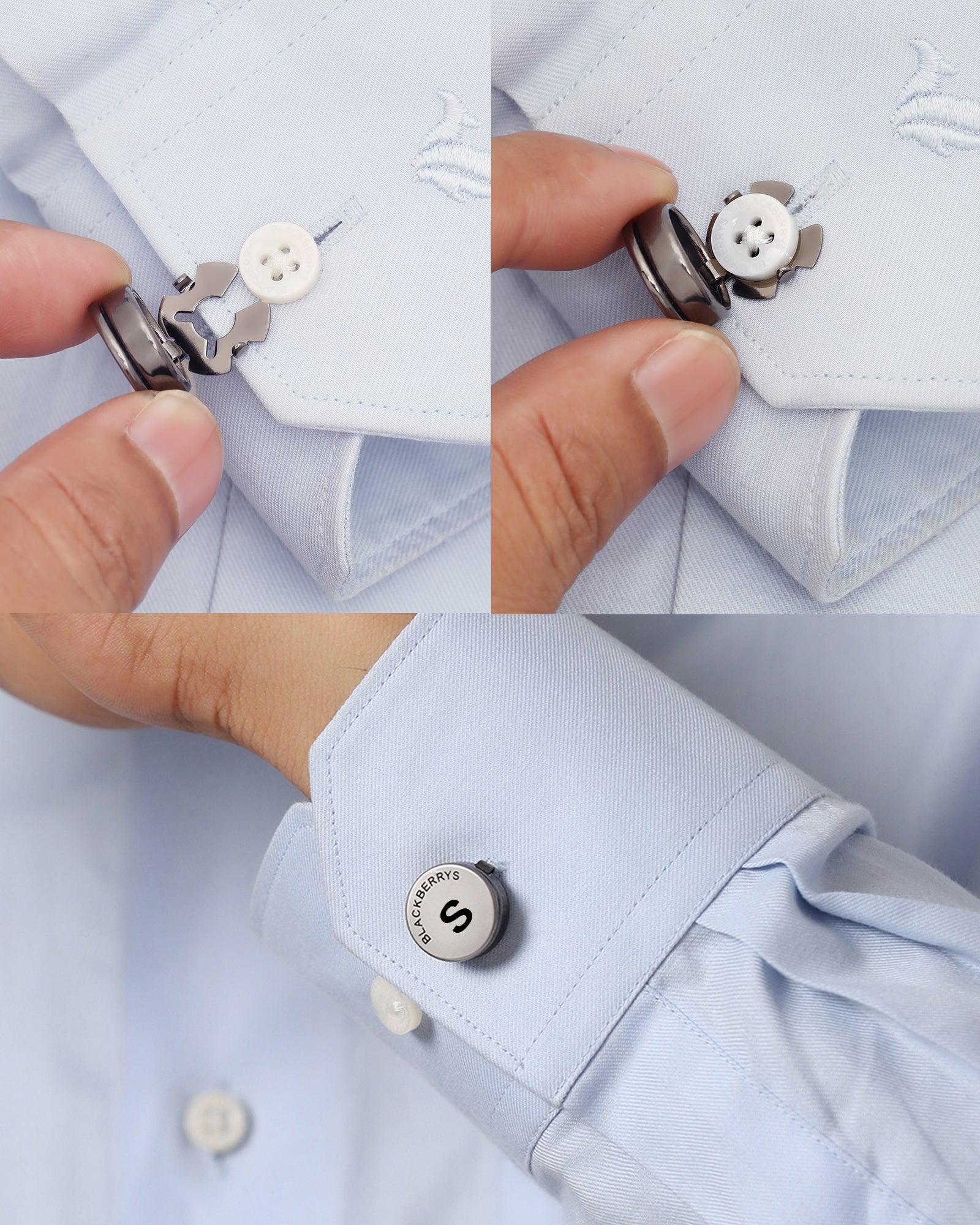 Personalised Shirt Button Cover With Alphabetic Initial-S