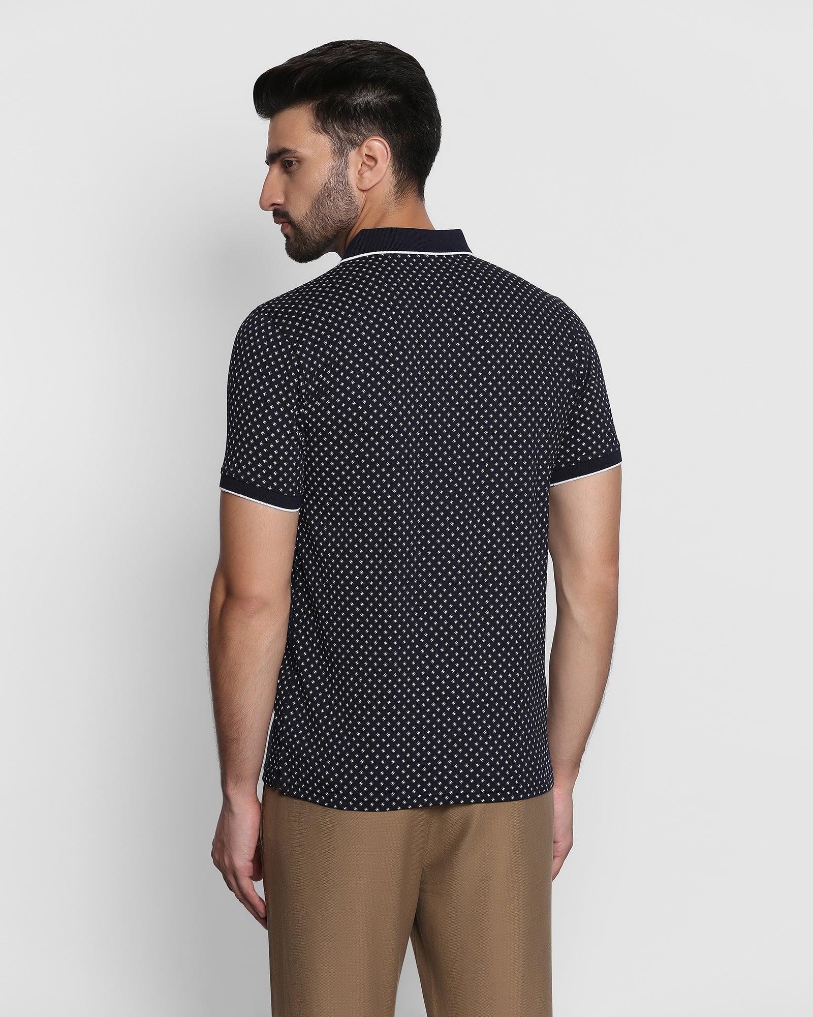 Polo Navy Printed T Shirt - Abstract