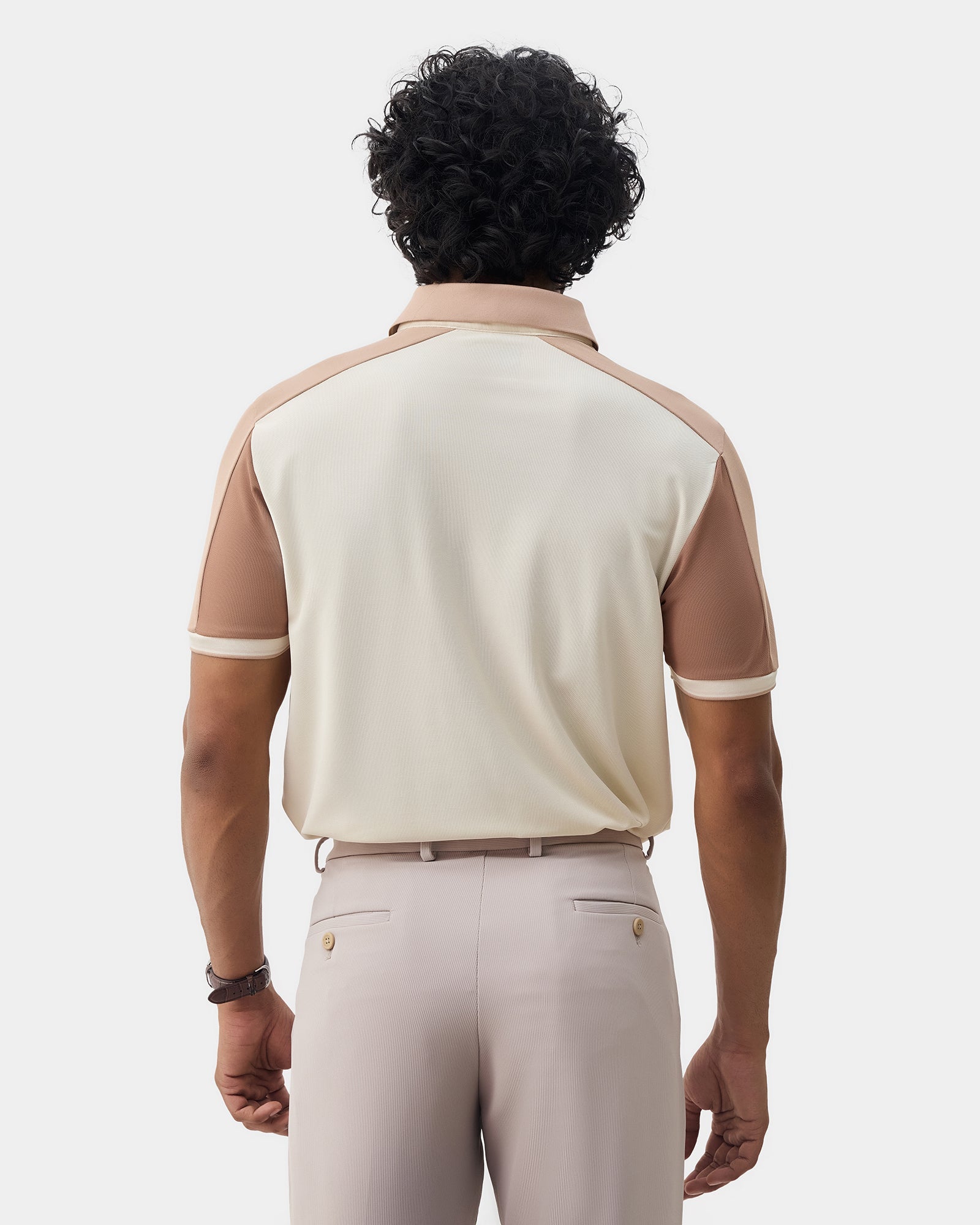 Almond Beige TechPro Solid Polo - Nomara