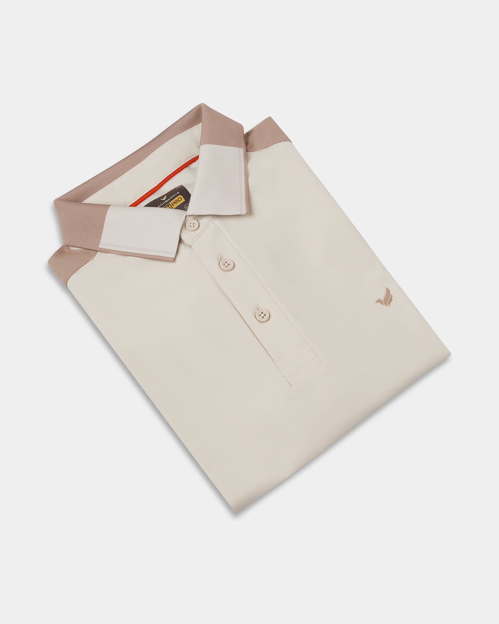 Almond Beige TechPro Solid Polo - Nomara