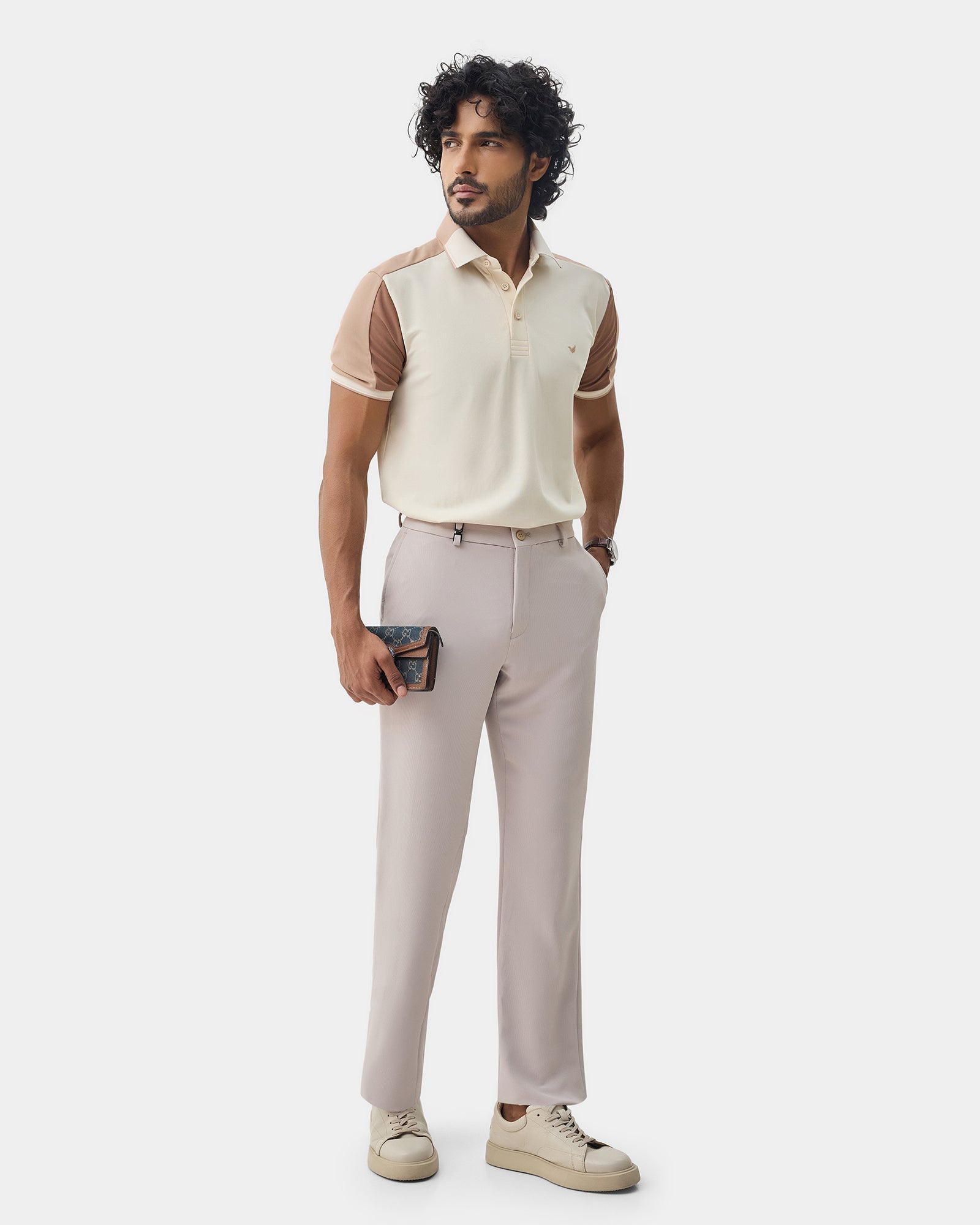 Almond Beige TechPro Solid Polo - Nomara