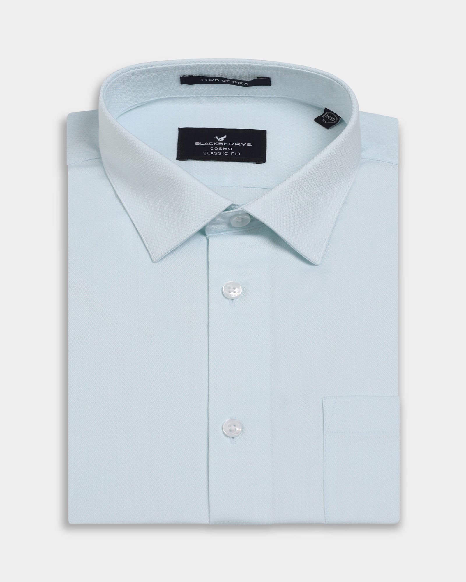 Aqua Green Textured Shirt - Maky