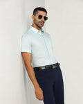 Aqua Half Sleeve Textured Shirt - Ryan