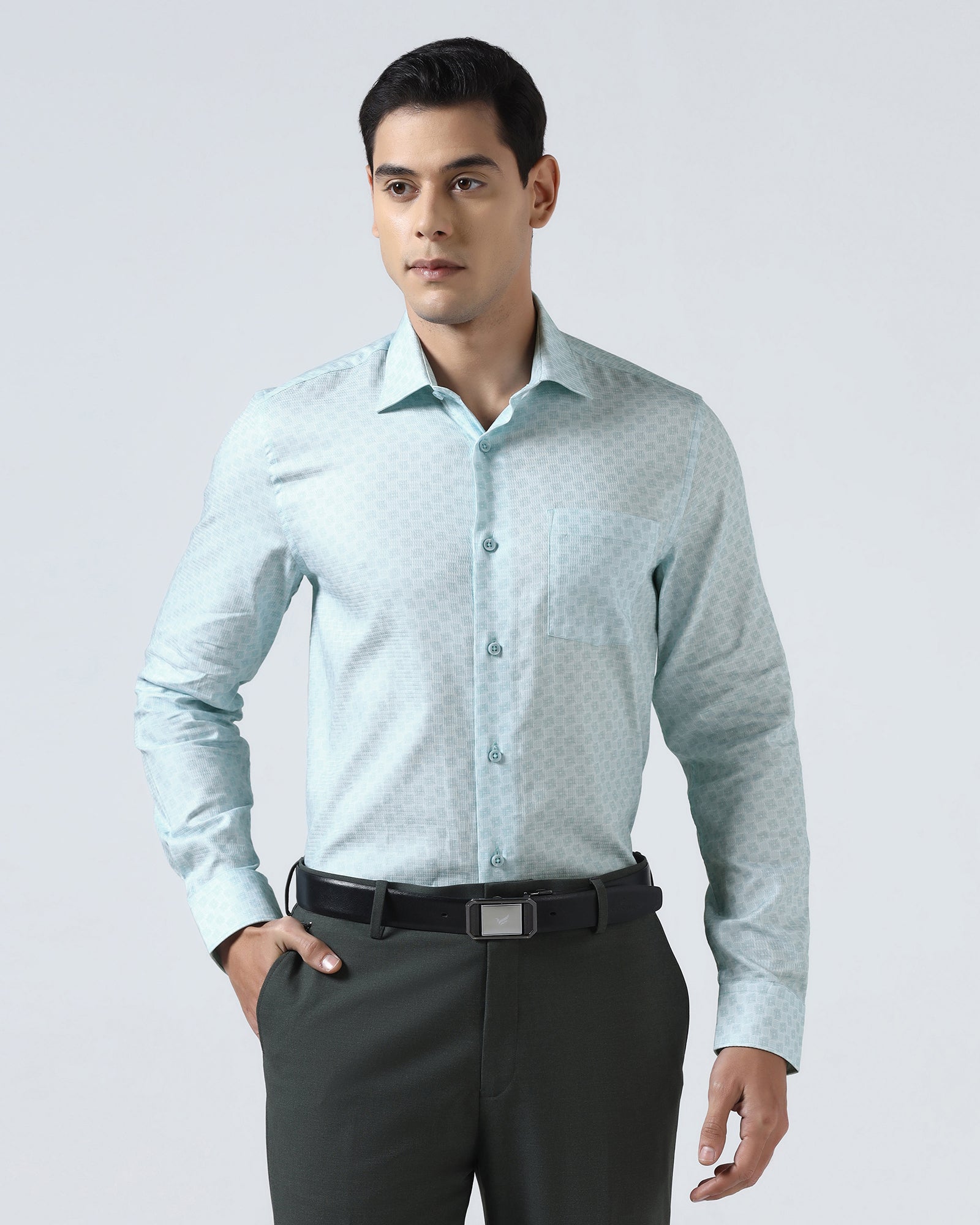 Aqua Printed Shirt - Dunzo