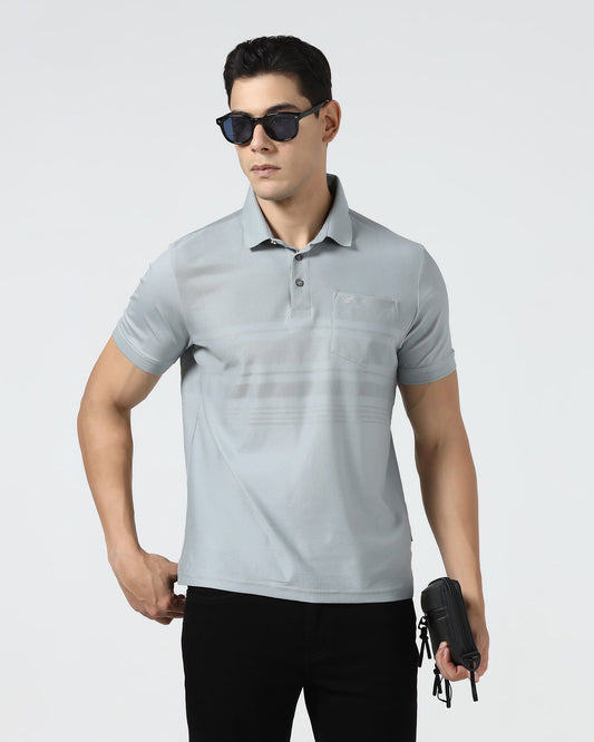 Ash Grey Textured Polo - Peek
