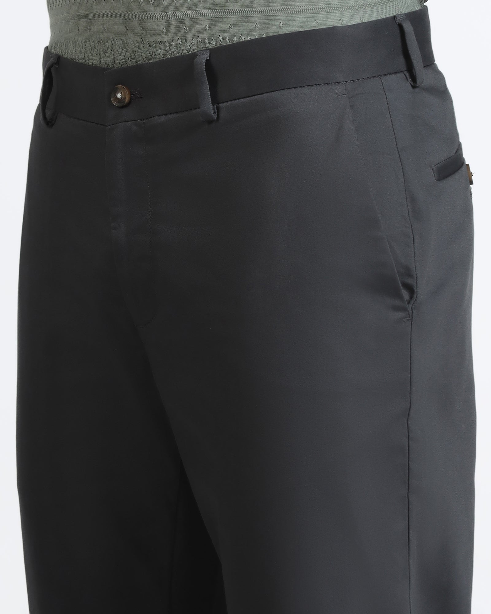 Ash Grey Non Iron Solid Khakis - Peter