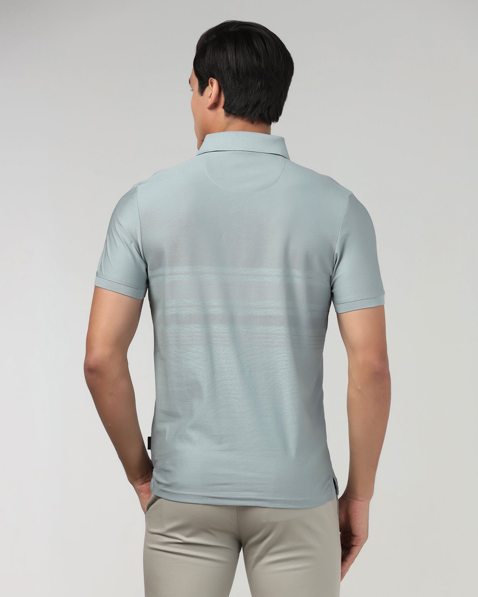 Ash Grey Textured Polo - Peek