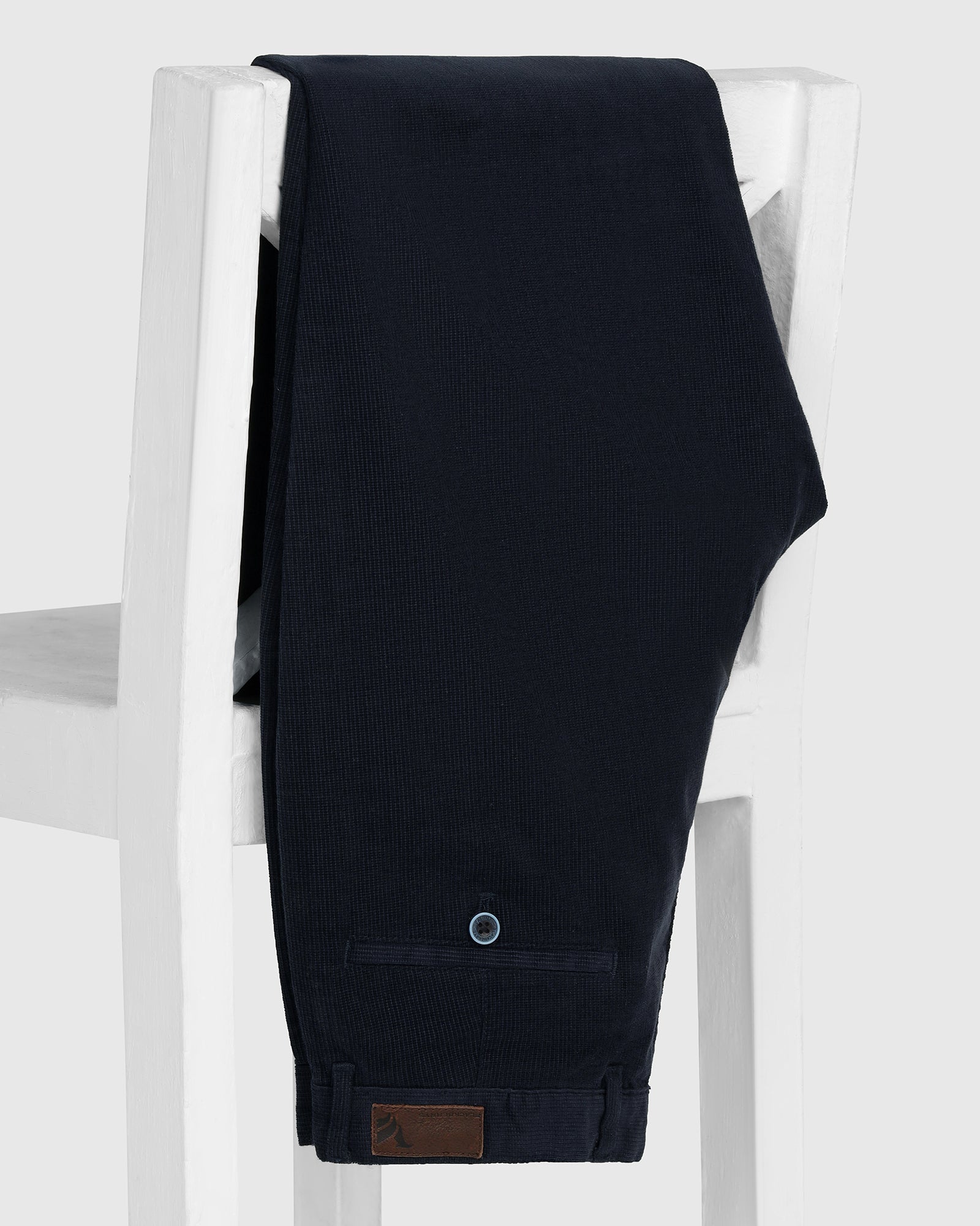 B-98 Casual Navy Textured Khakis - Kang