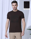 Crew Neck Brown Printed T-Shirt - Badger