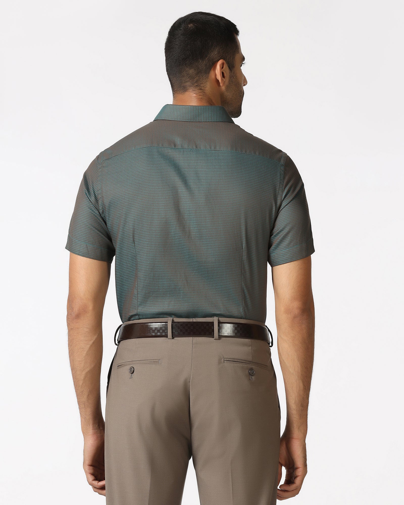 Beetle Half Sleeve Textured Shirt - Recite