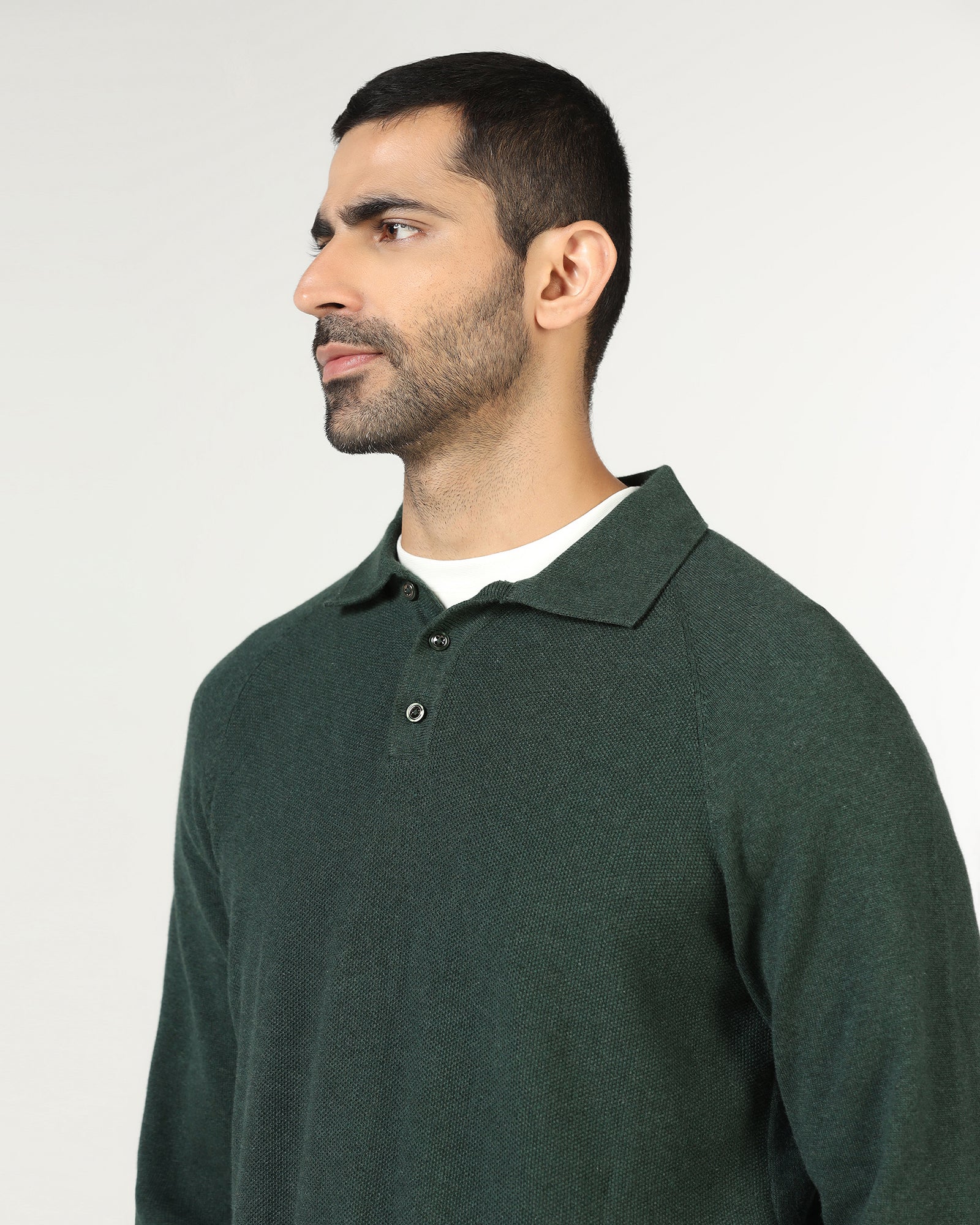 Beetle Polo Neck Textured Sweater - Joshua