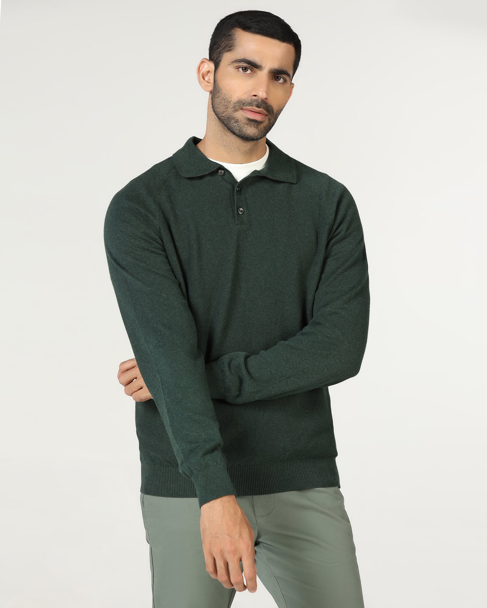 Beetle Polo Neck Textured Sweater - Joshua
