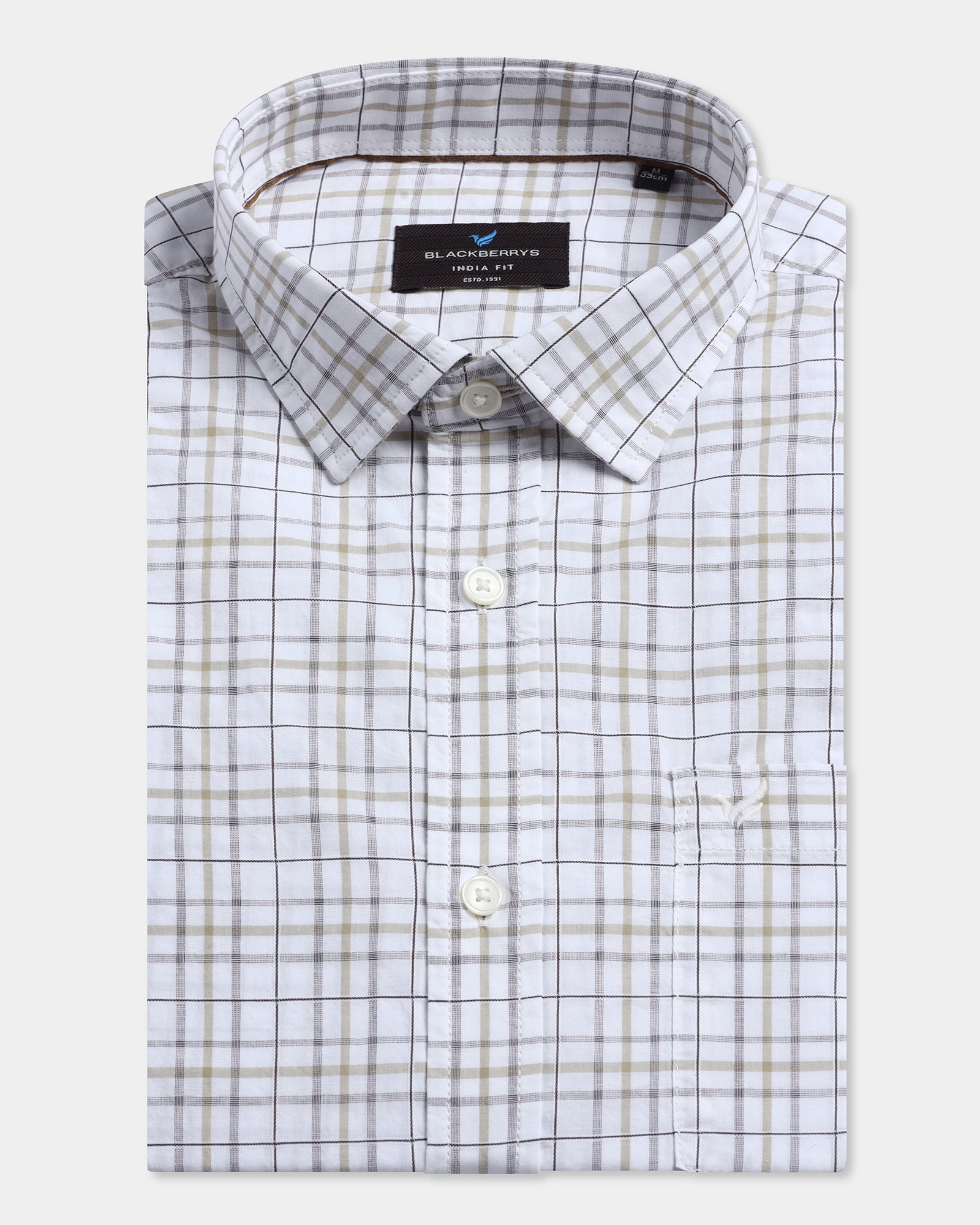 Beige Check Shirt - Flintor