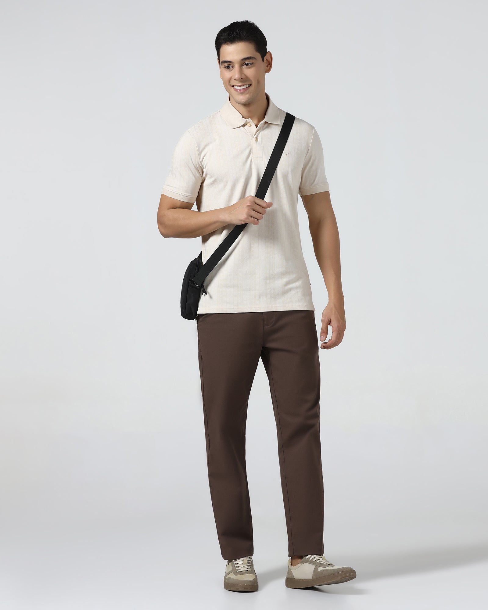 Beige Cream Printed Polo - Bogum