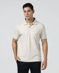 Beige Cream Printed Polo - Bogum