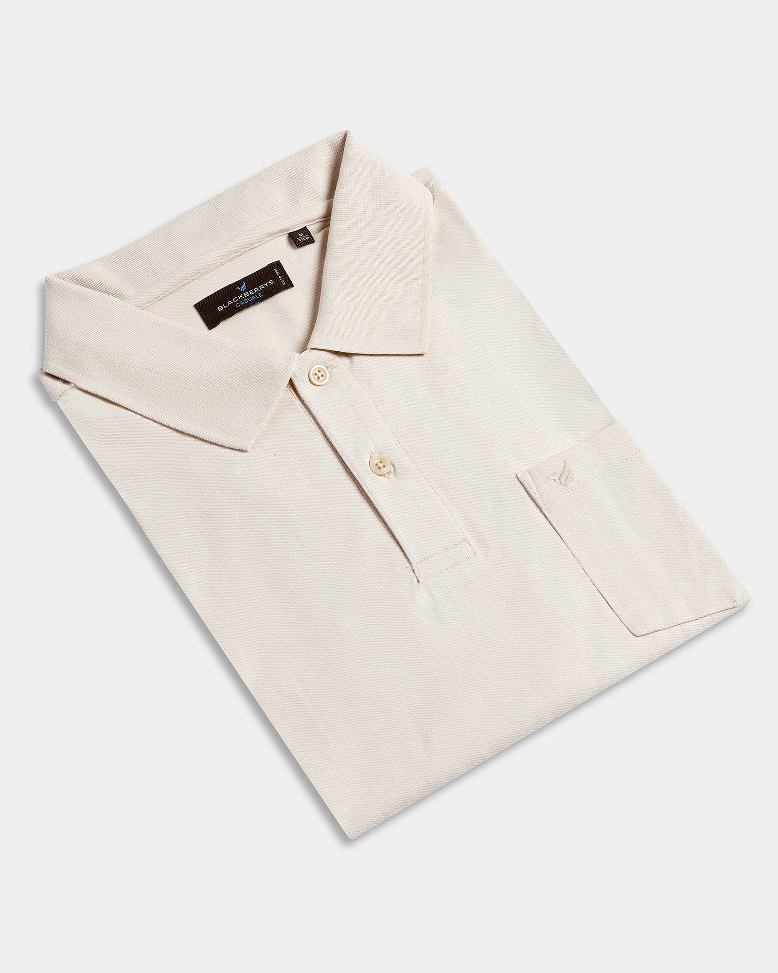 Beige Cream Printed Polo - Bogum