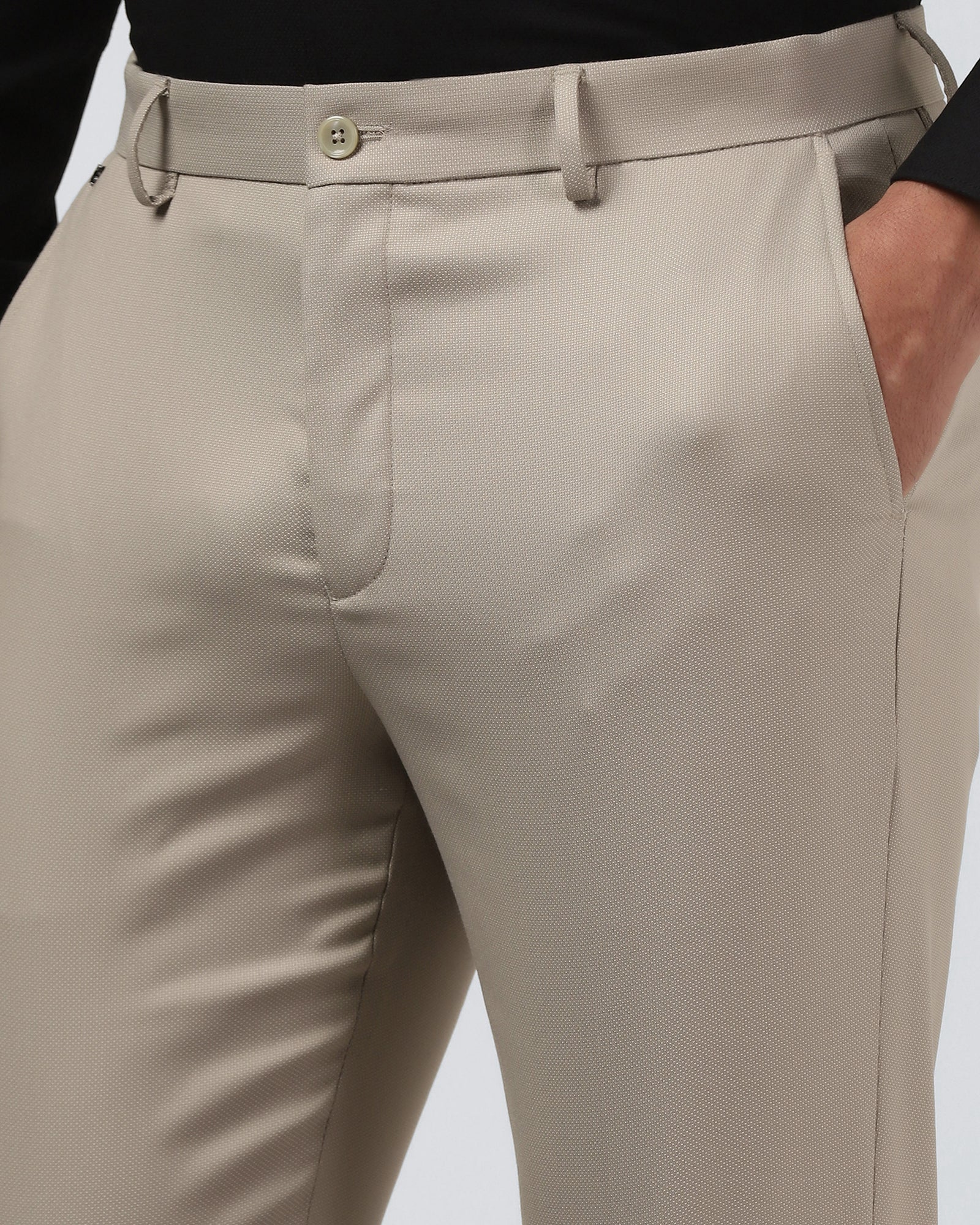Beige Textured Trouser - Alan