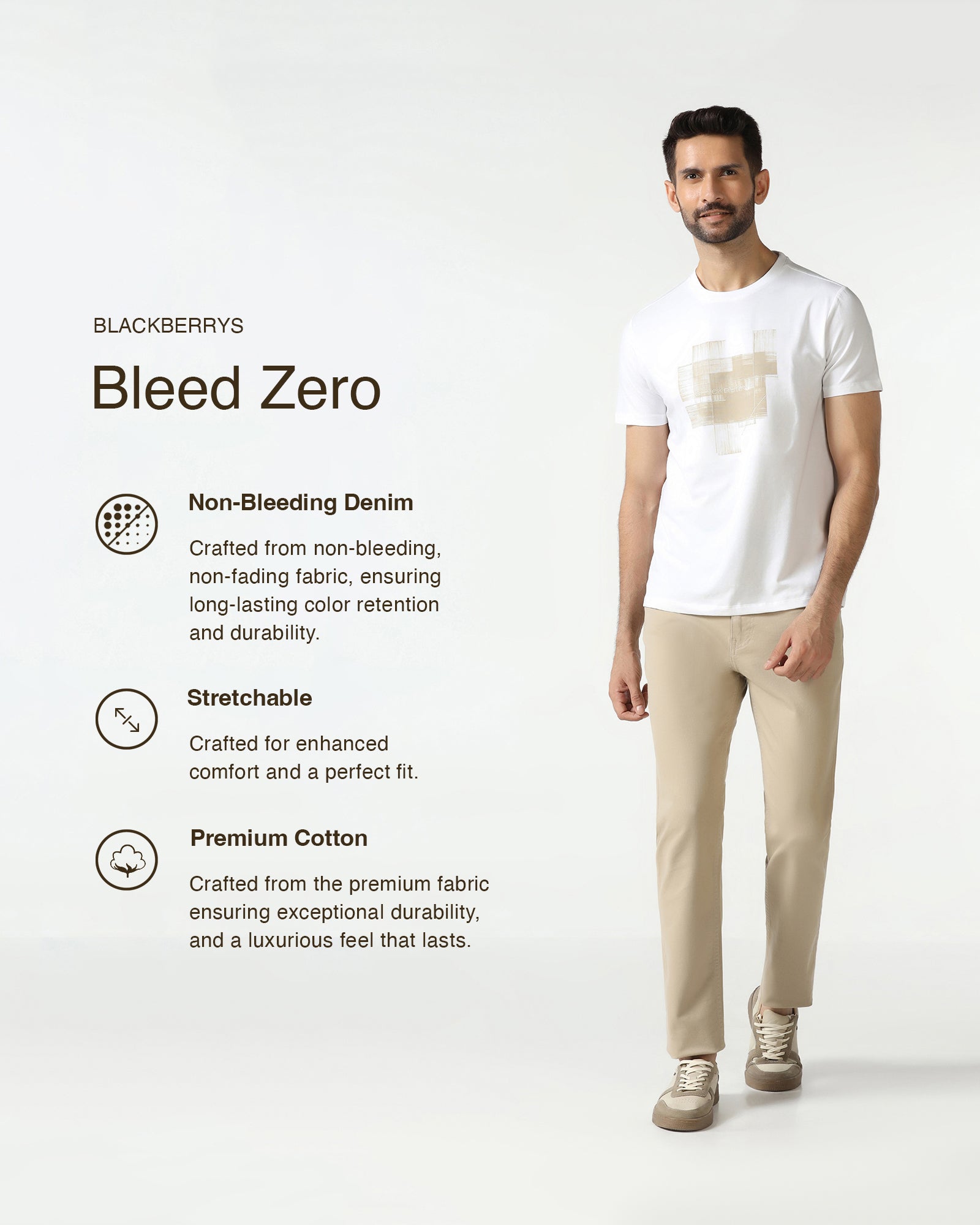 Beige Bleed Zero Slim Fit Jeans - Rene