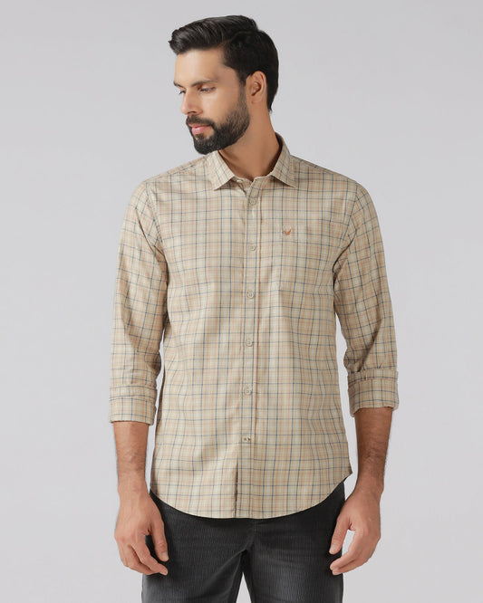 Beige Check Shirt - Bimer