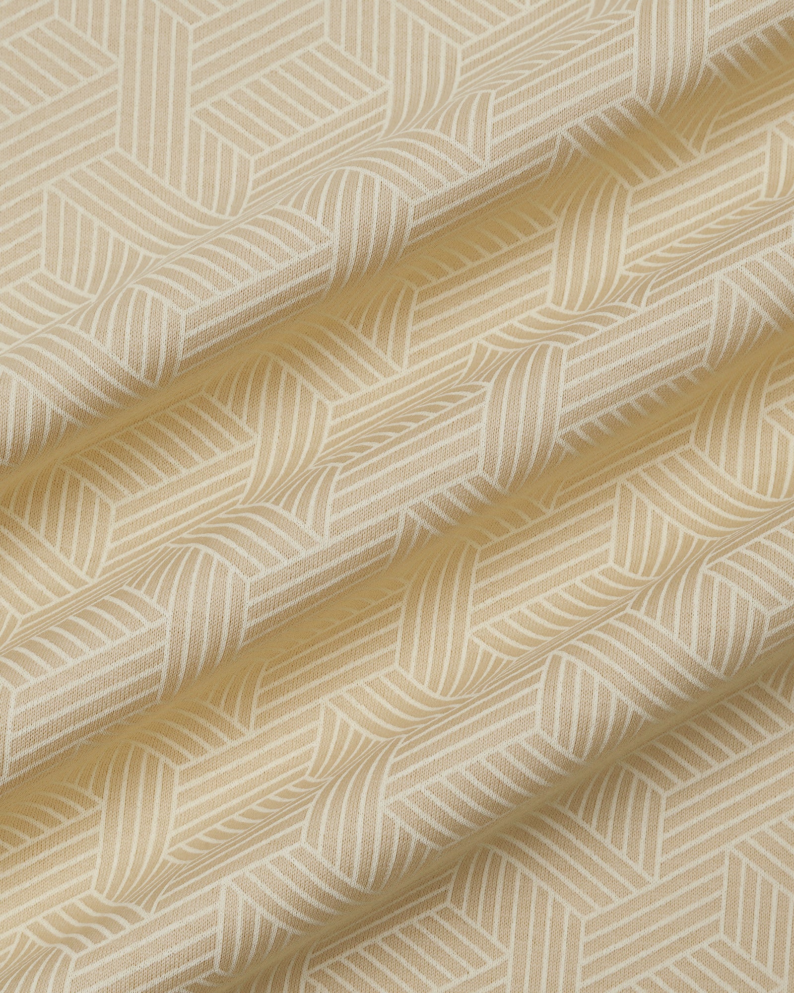 Beige Cream Printed Polo - Sign