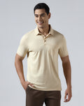 Beige Cream Printed Polo - Sign