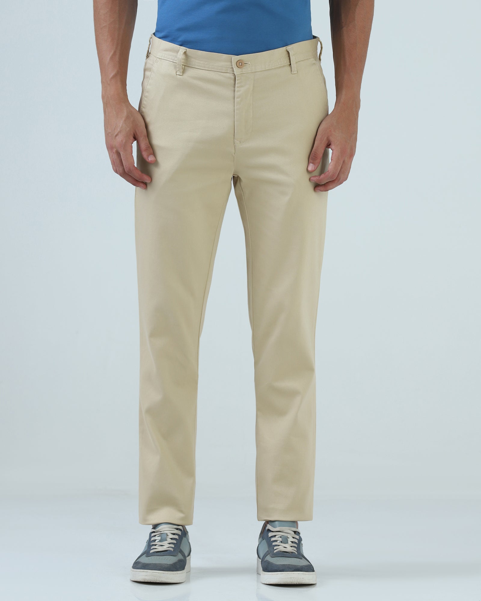 Beige Cream Textured Khakis - Kart