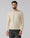 Beige Crew Neck Solid Sweater - Mario