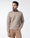 Beige Crew Neck Solid Sweatshirt - Rio