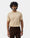 Beige Crew Neck Textured T-Shirt - Yamazaki