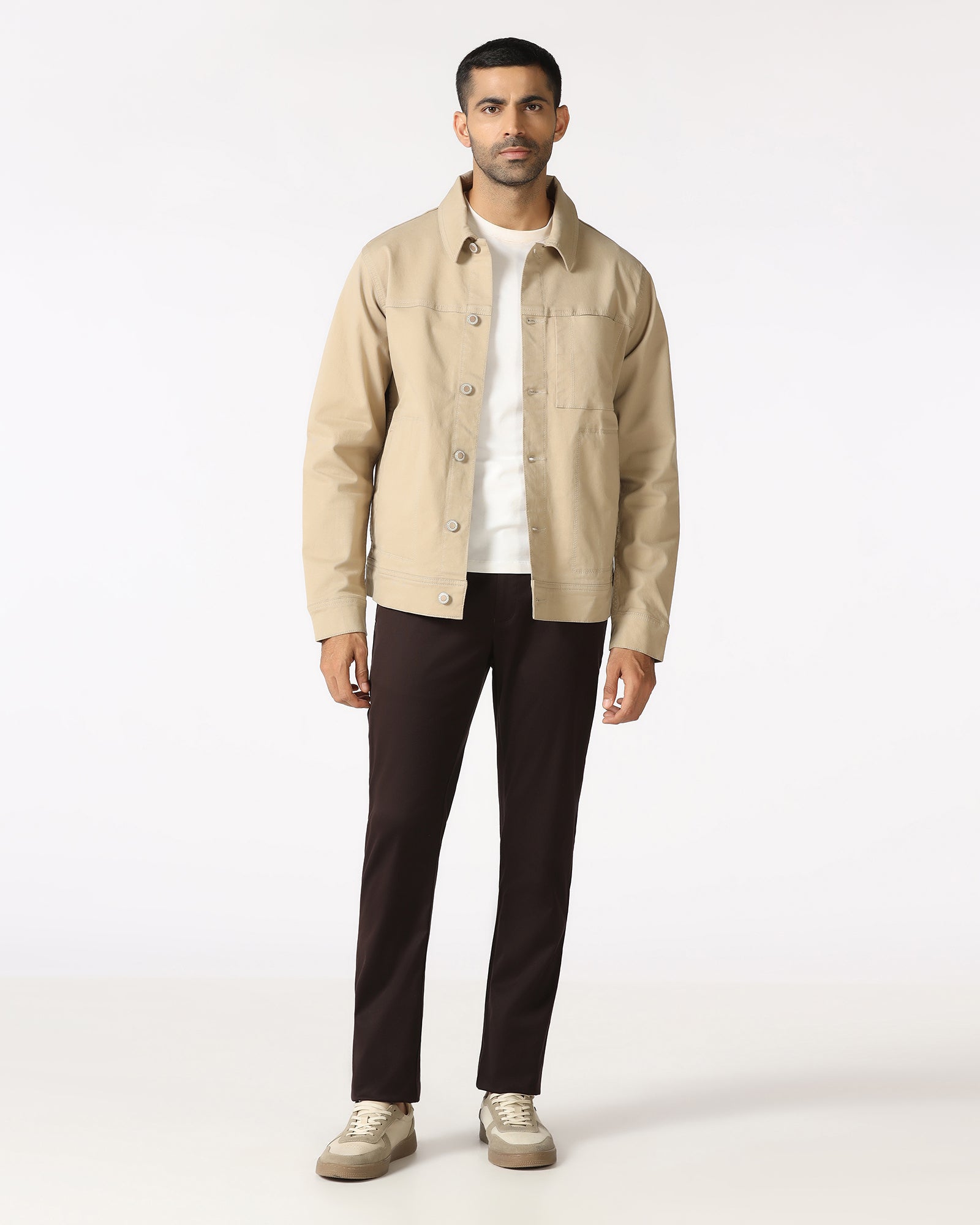 Beige Denim Trucker Jacket - Avila