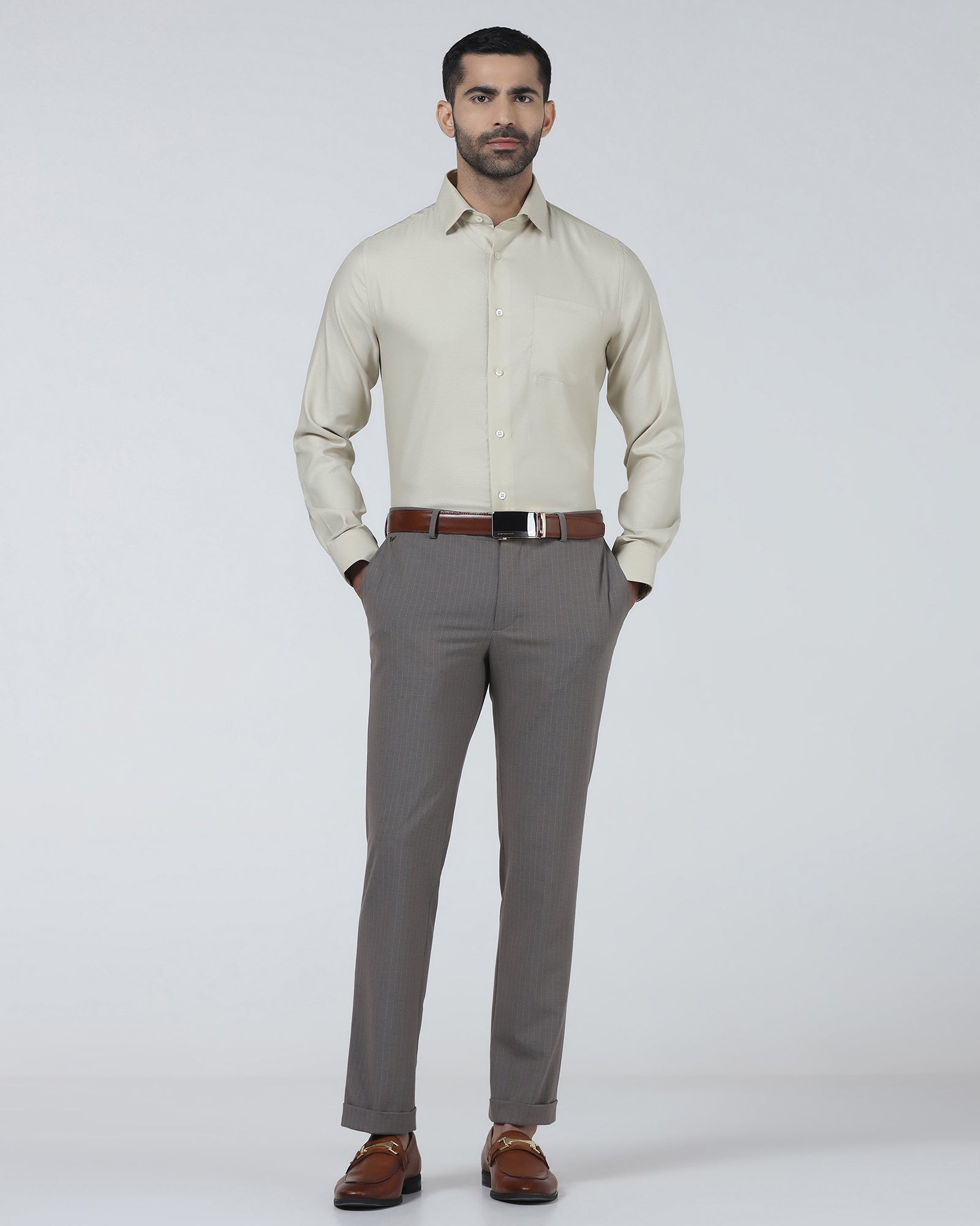 Beige Luxe Textured Shirt - Shutle