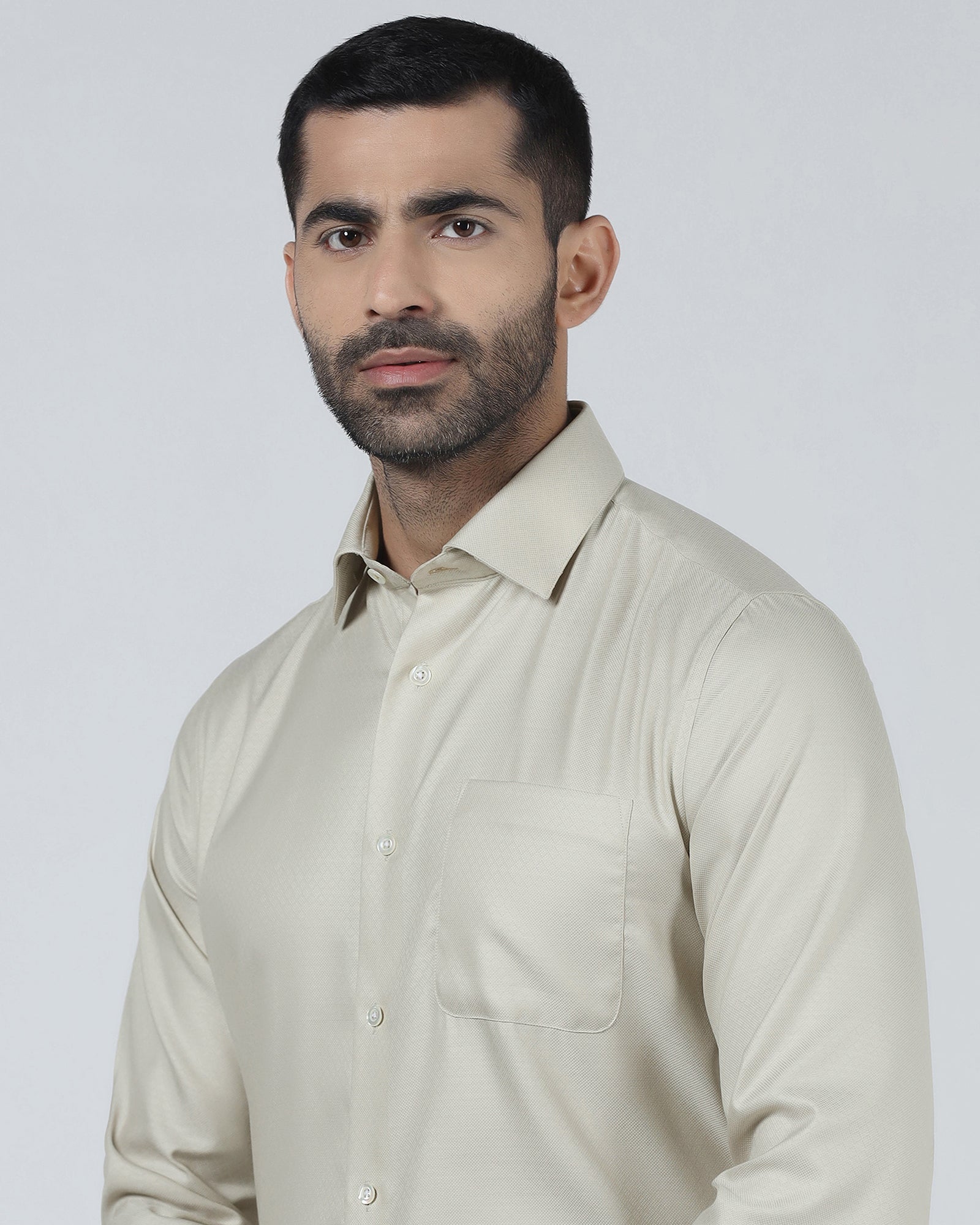 Beige Luxe Textured Shirt - Shutle
