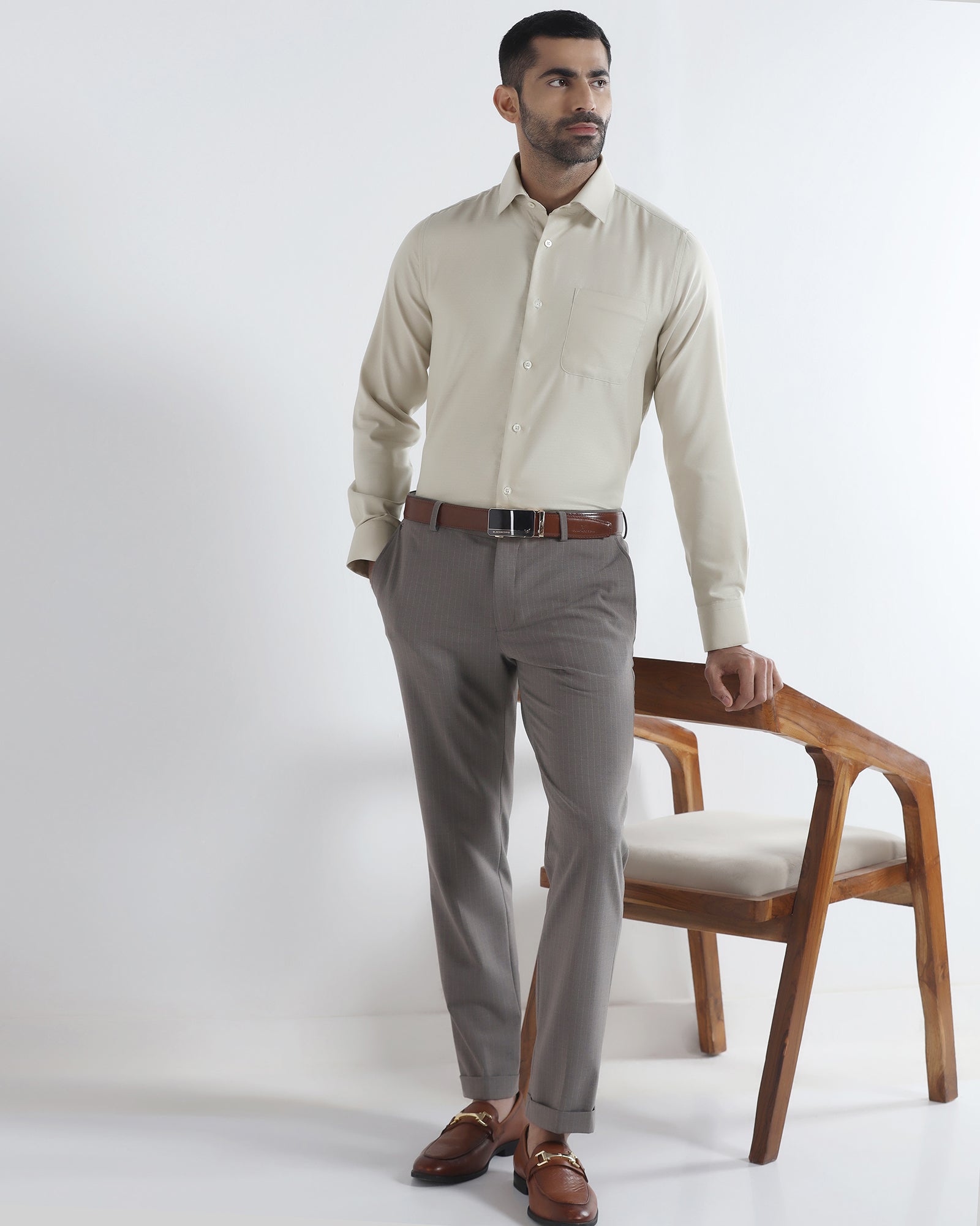 Beige Luxe Textured Shirt - Shutle