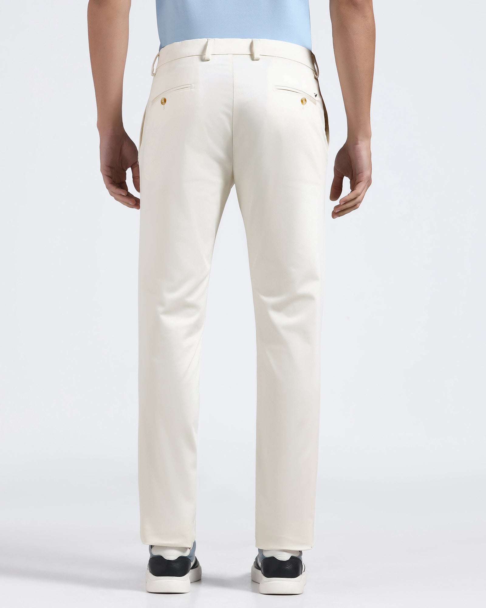 Beige Non Iron Solid Khakis - Cypres