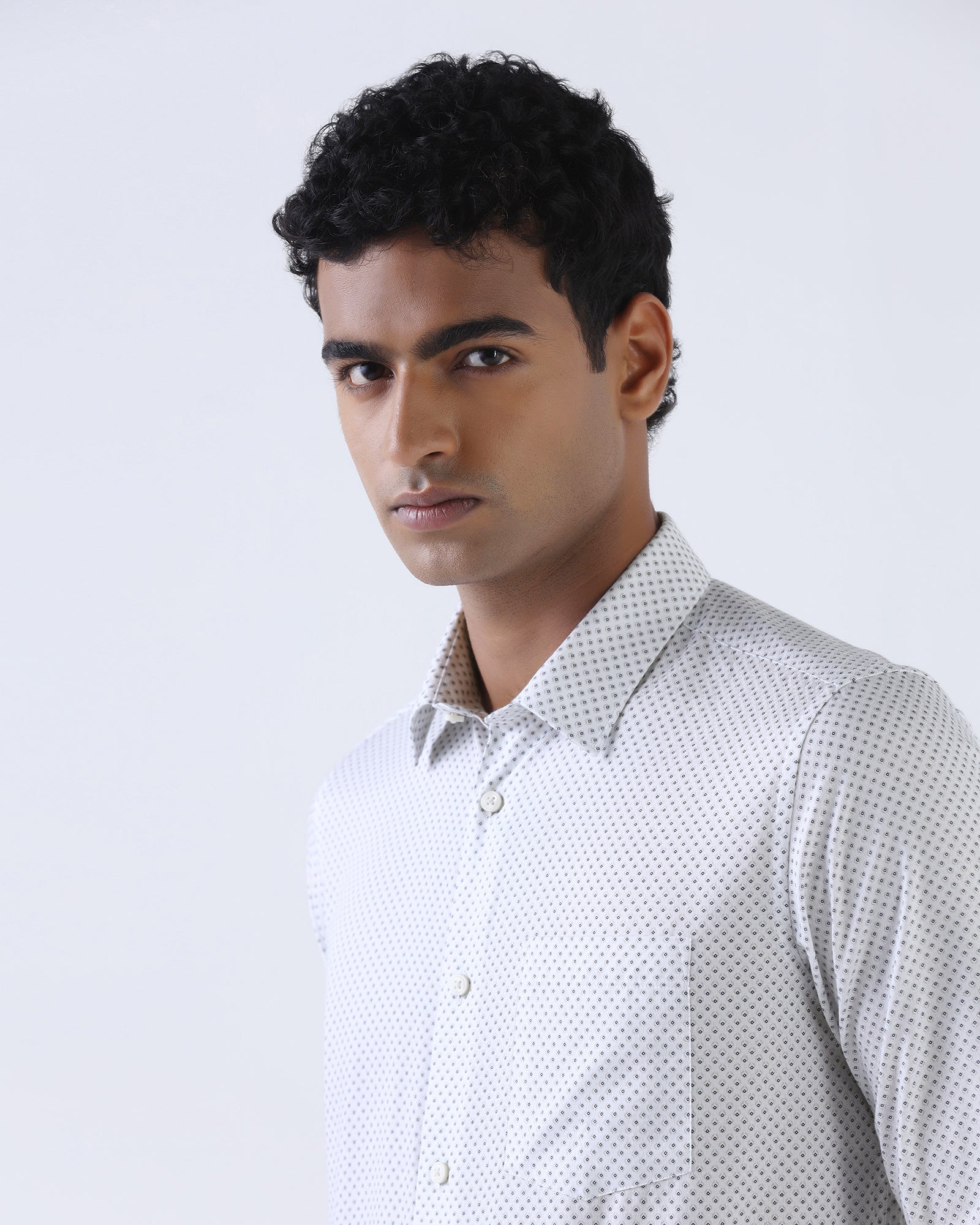 Beige Printed Shirt - Crystal