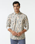 Beige Printed Shirt - Ryne
