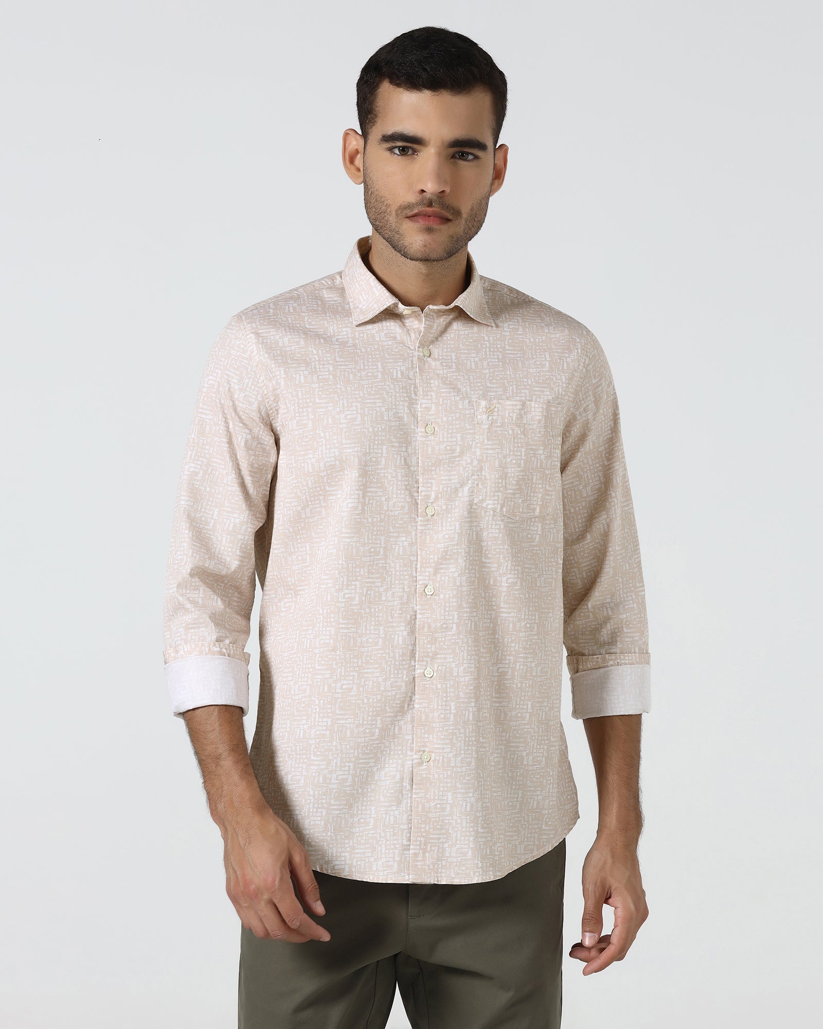 Beige Printed Shirt - Soju