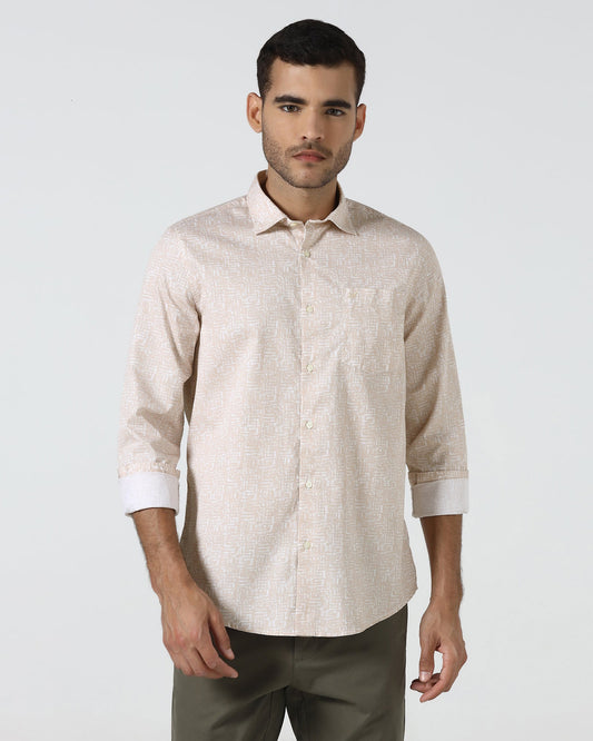 Beige Printed Shirt - Soju