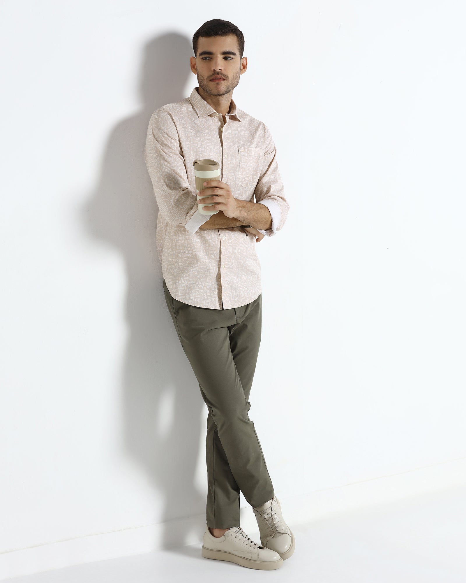 Beige Printed Shirt - Soju