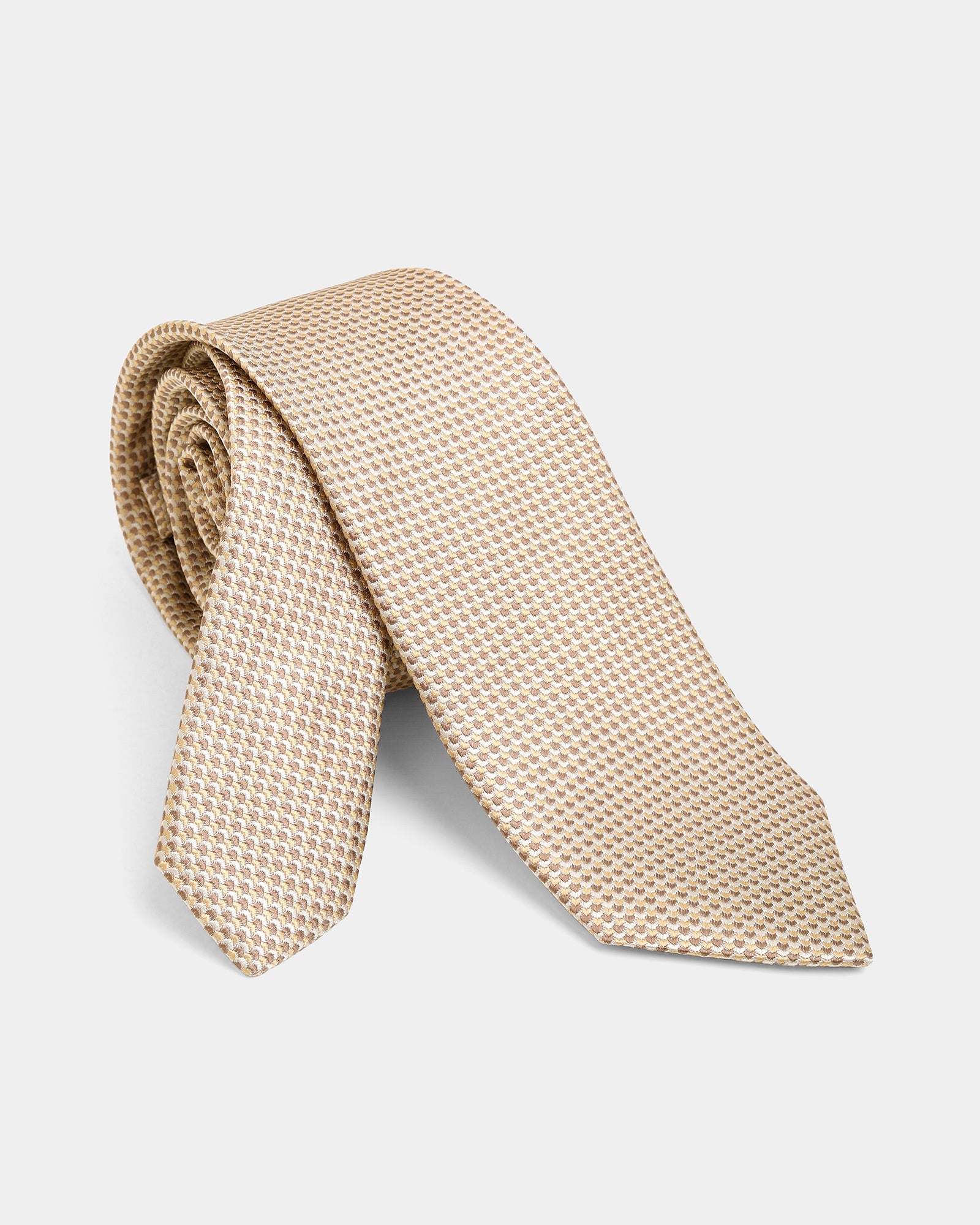 Beige Silk Jacquard Tie - Alba