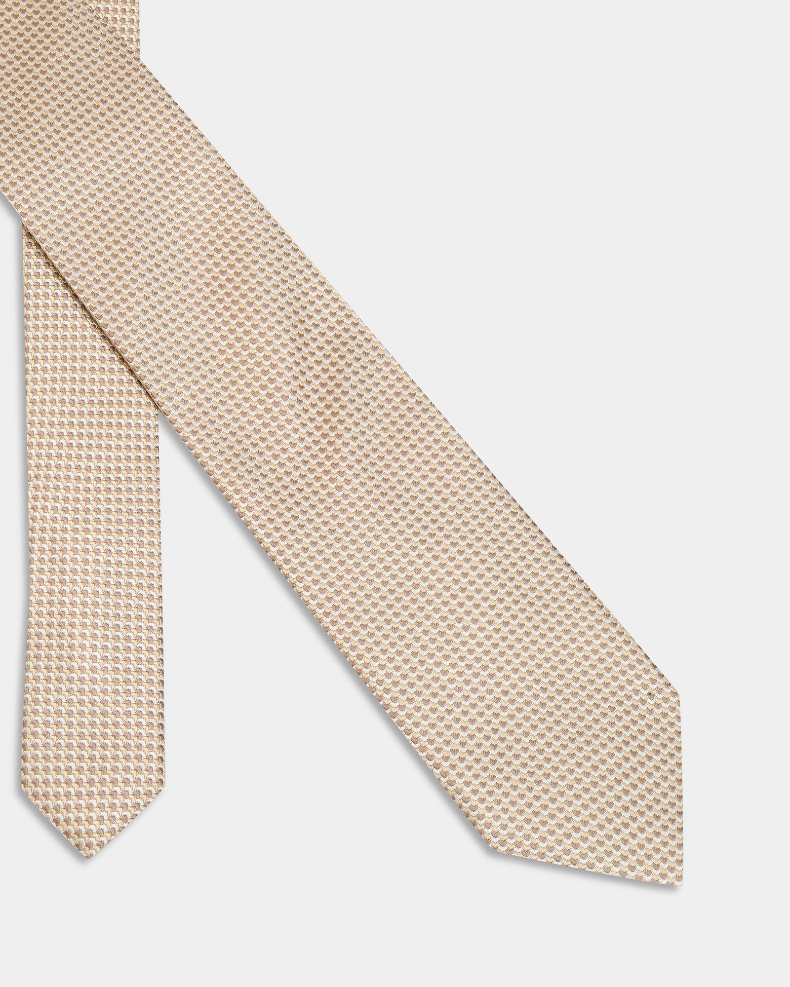 Beige Silk Jacquard Tie - Alba