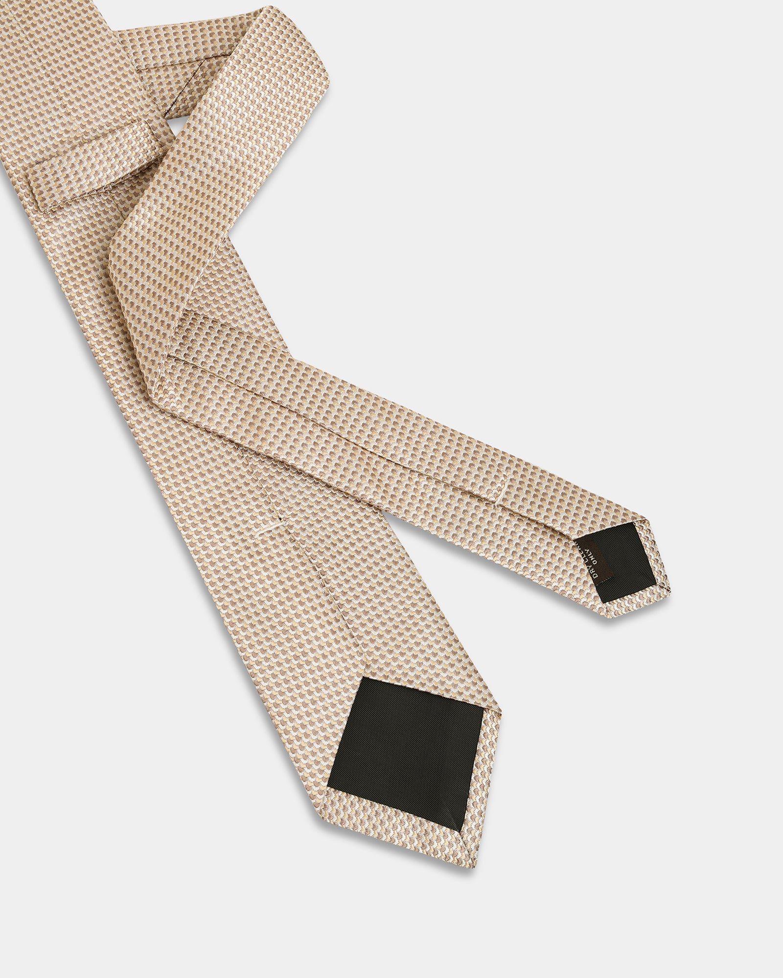 Beige Silk Jacquard Tie - Alba