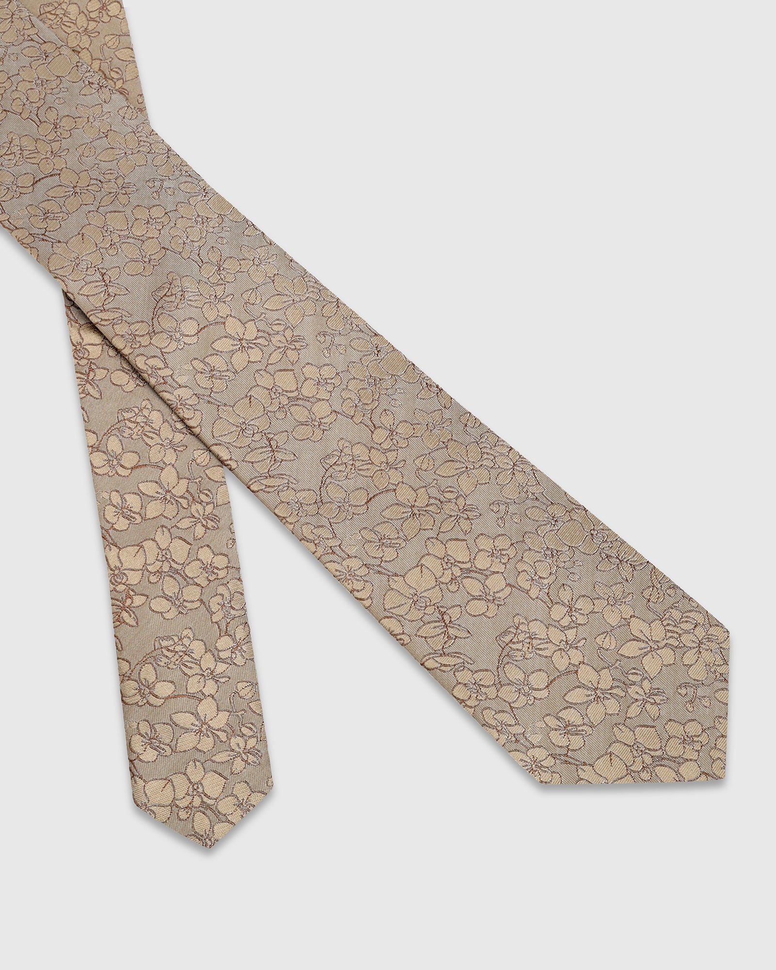 Beige Silk Jacquard Tie - Whitmore