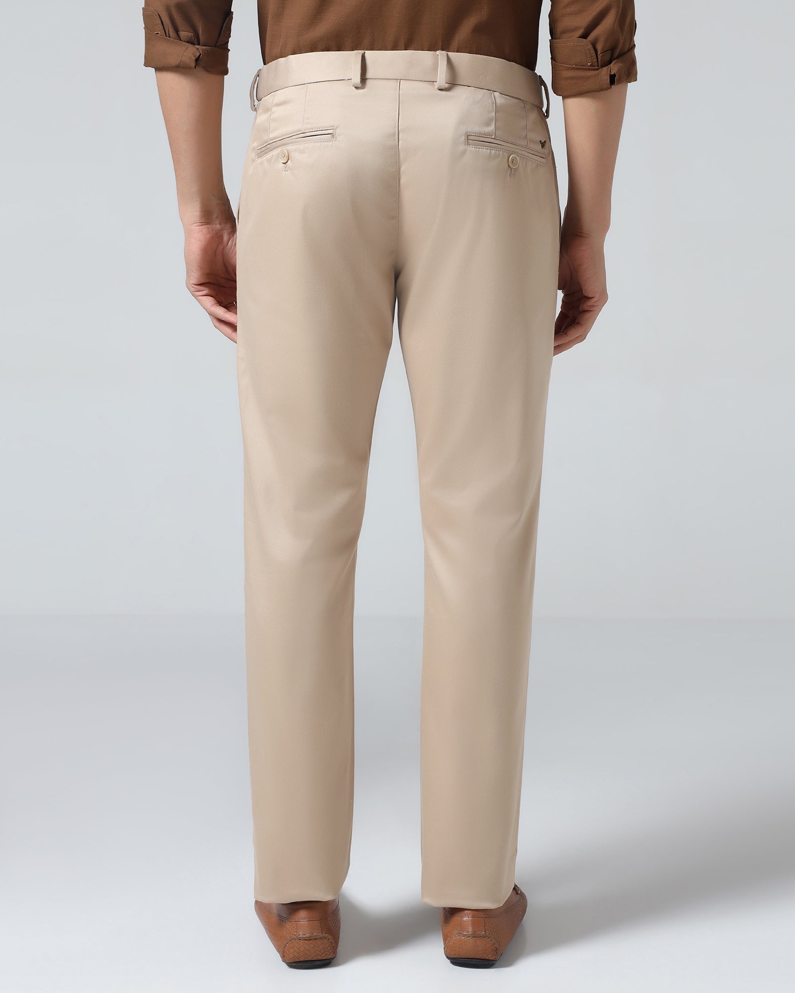 Beige Solid Khakis - Golf