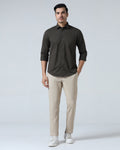 Beige Solid Khakis - Marley