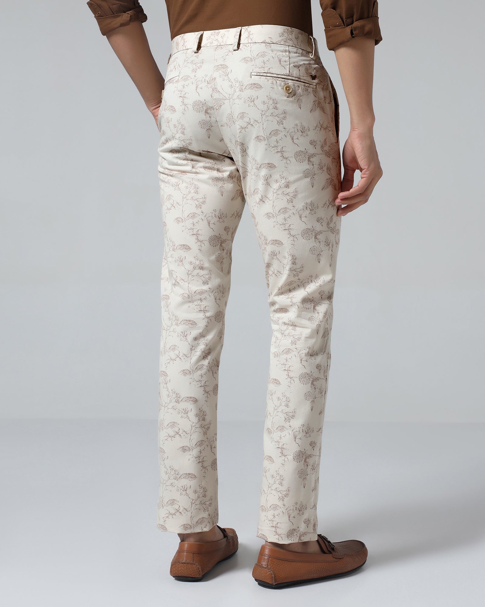 Beige Printed Khakis - Tommy